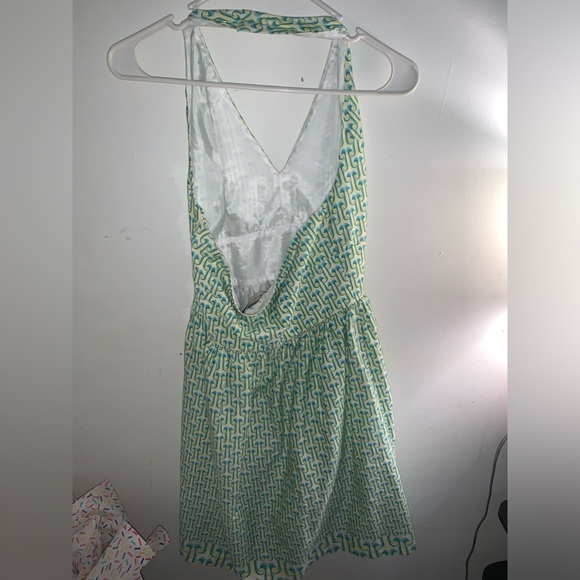 liz claiborne 70s green and blue halter dress! very 70s inspired!! - Picture 2 of 4